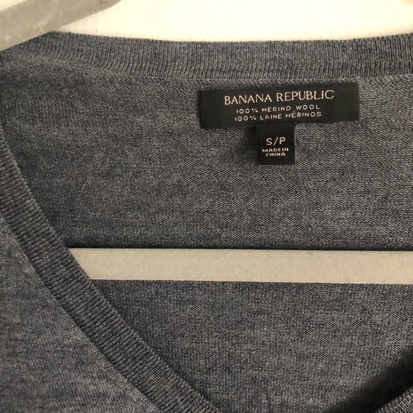 Dark Grey Merino V-neck Sweater - Picture 2 of 3